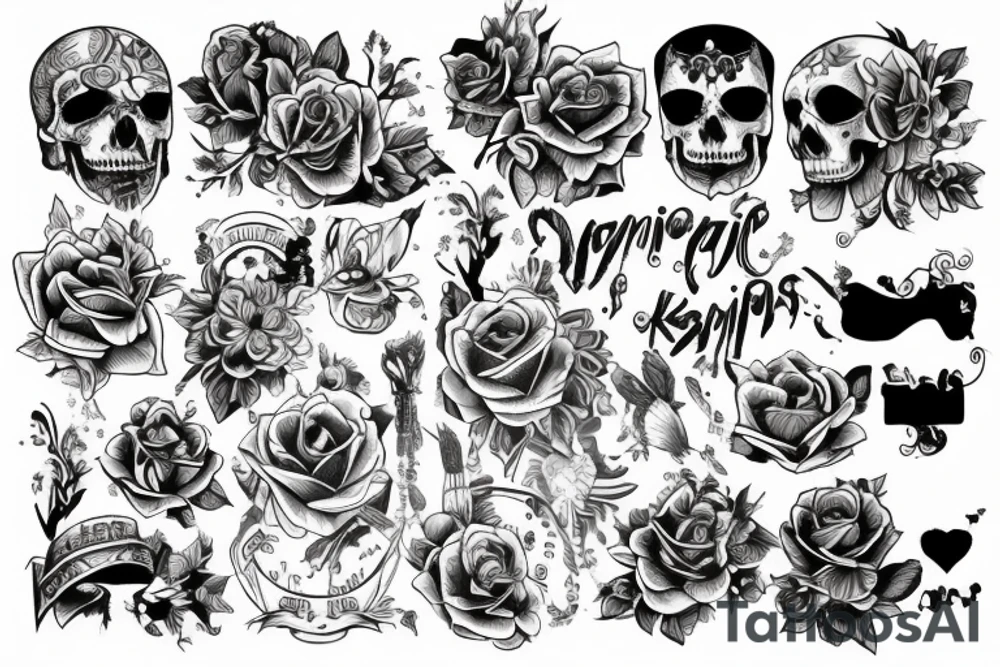 Скелет играющий на гитаре tattoo idea