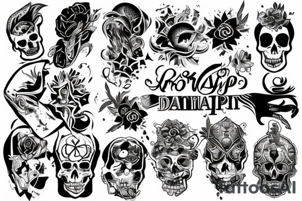 Скелет играющий на гитаре tattoo idea
