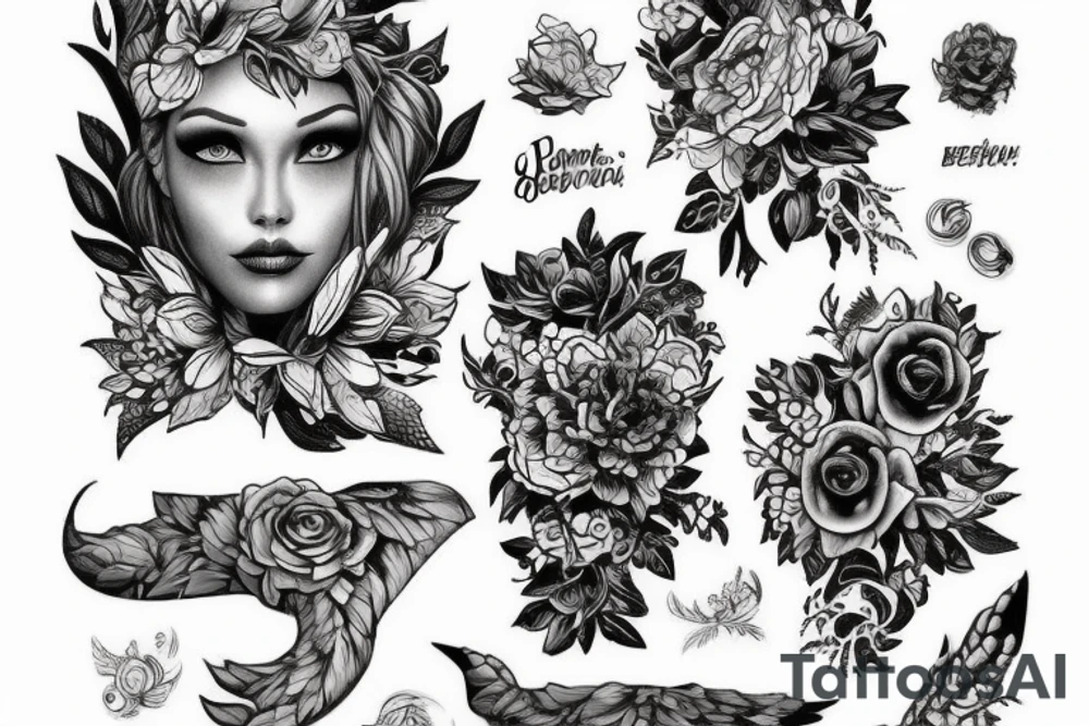 Одуванчик сдувает ветром и летают птички tattoo idea