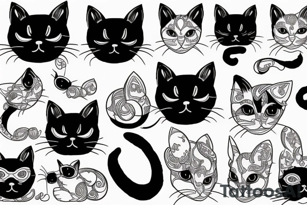 Black cat tattoo idea
