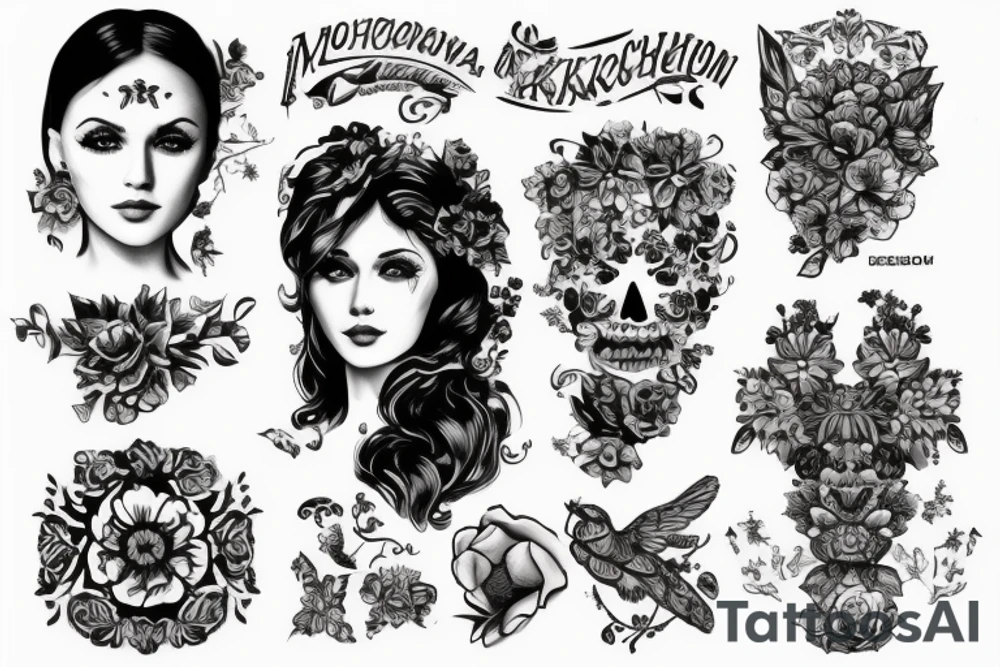 Голая девушка механического кота , сидя на кресле tattoo idea