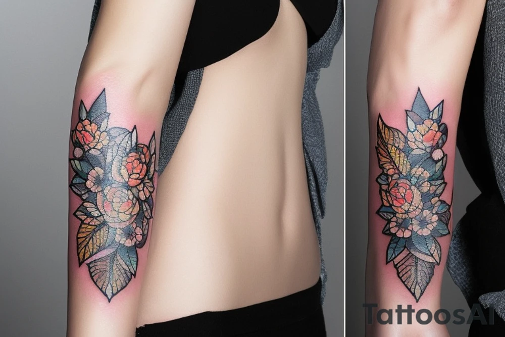Голая девушка механического кота , сидя на кресле tattoo idea