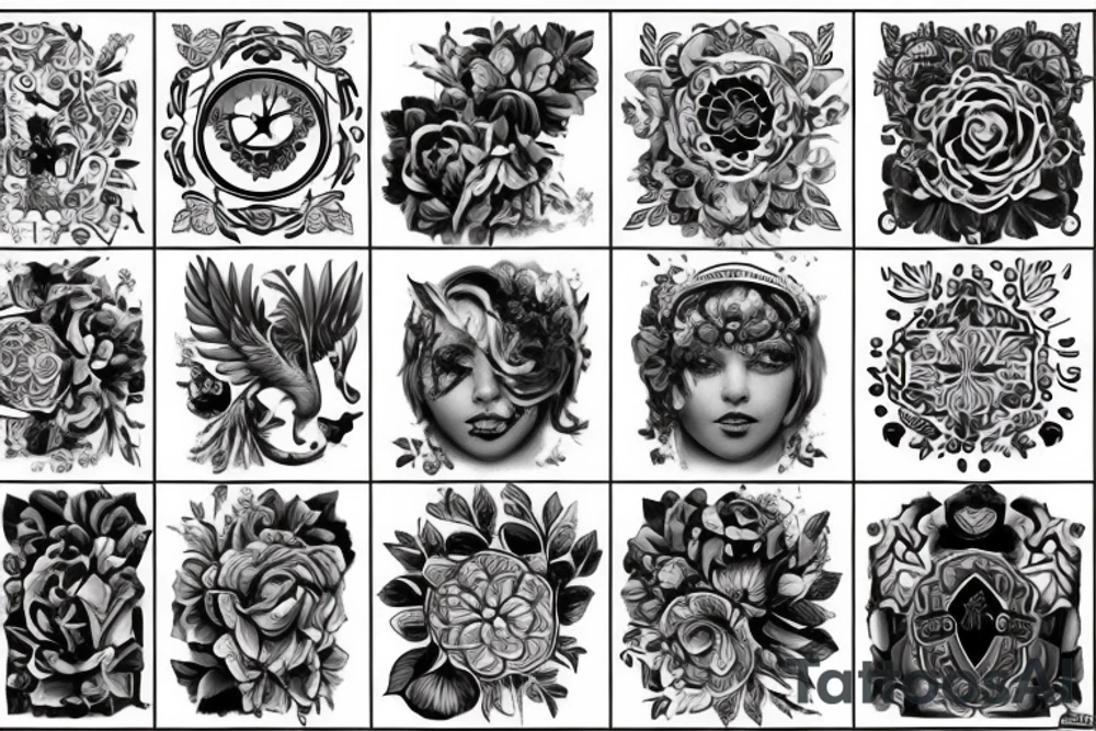 Девушка со злым взглядом обнимает кота tattoo idea