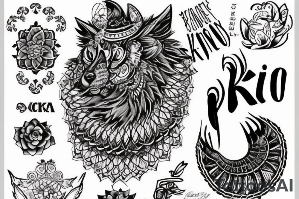 Девушка со злым взглядом обнимает кота tattoo idea