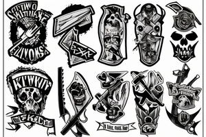 axe and chainsaw tattoo idea