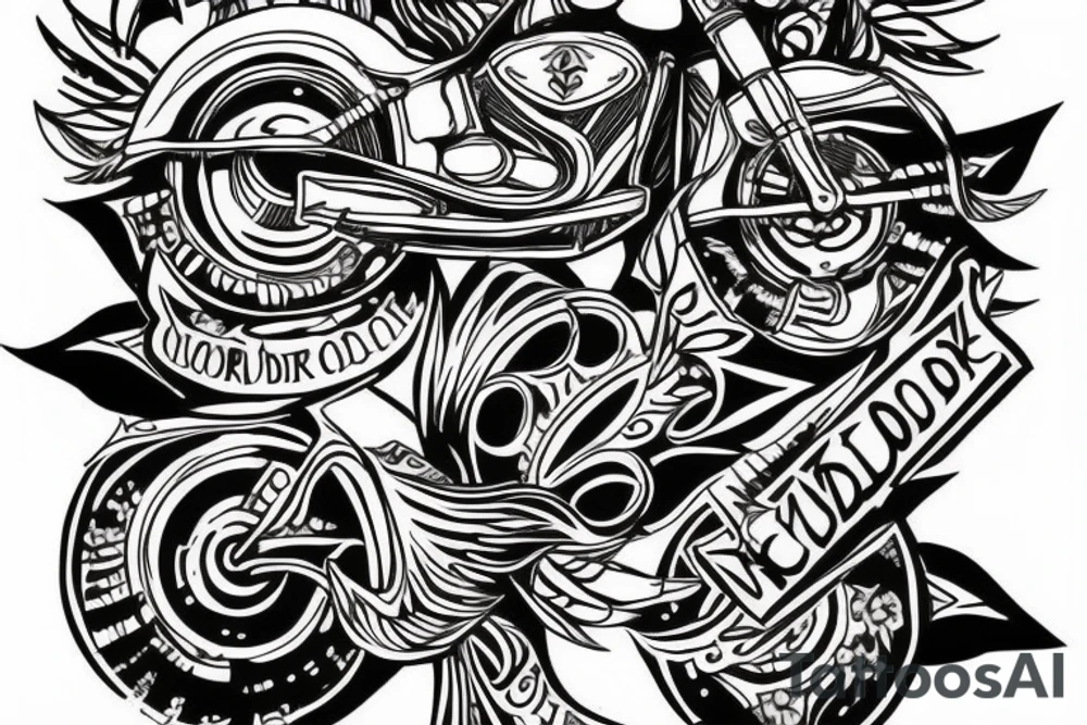 Harley Davidson tribal tattoo idea