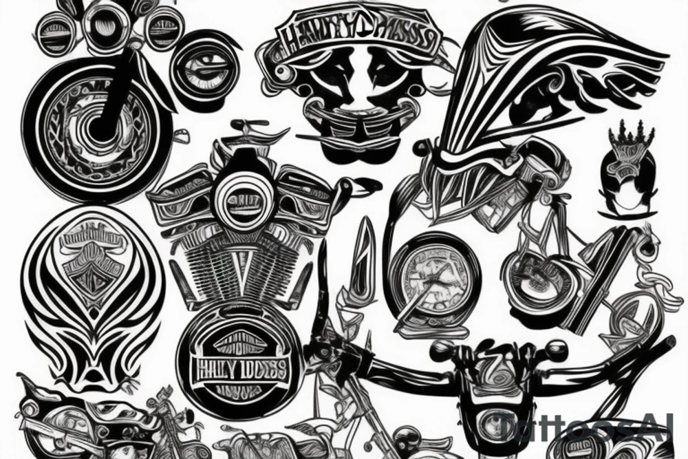 Harley Davidson tribal tattoo idea