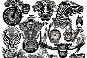 Harley Davidson tribal tattoo idea