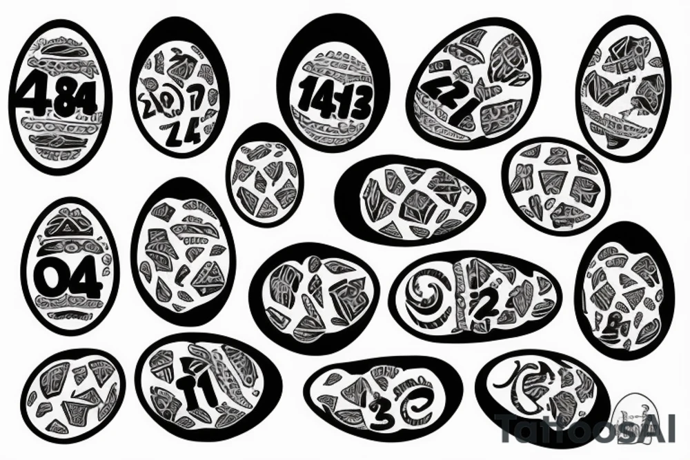 egg with the number 42 tattoo idea