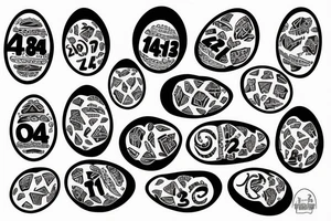 egg with the number 42 tattoo idea