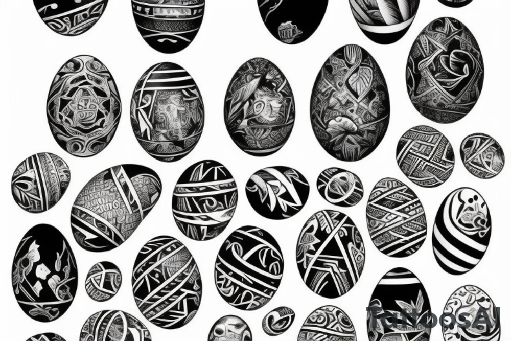 egg with the number 42 tattoo idea