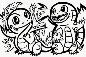 Charmander and totodile tattoo idea