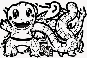 Charmander and totodile tattoo idea