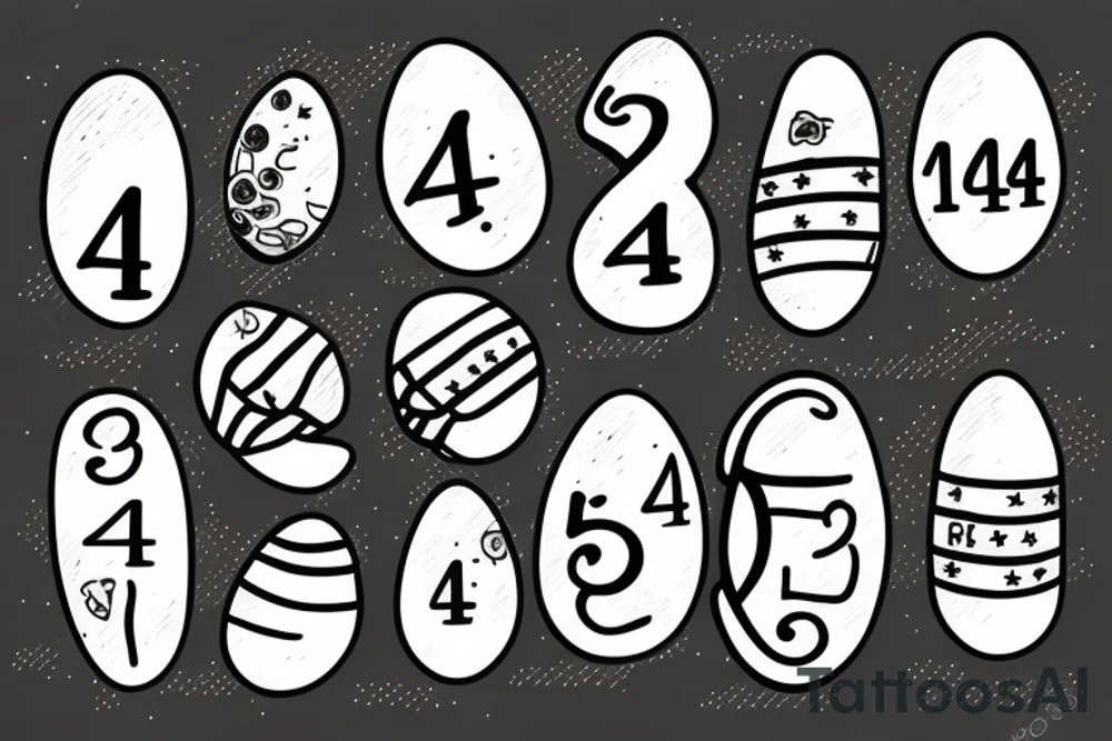 egg with the number 42 tattoo idea