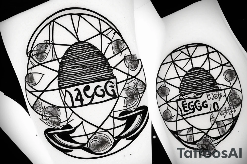egg with the number 42 tattoo idea
