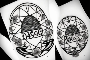 egg with the number 42 tattoo idea