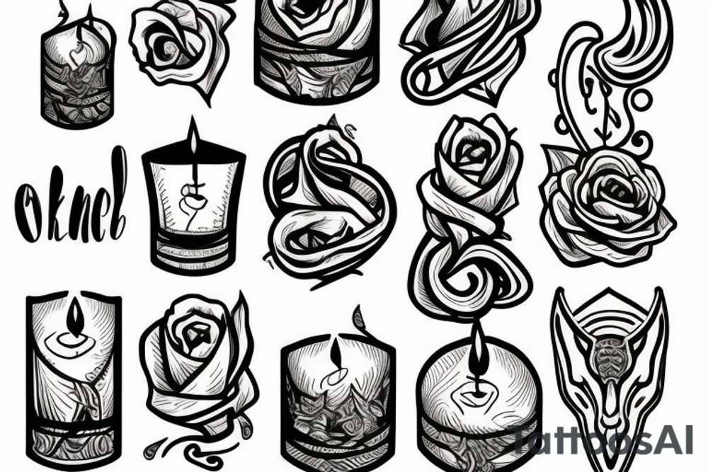 Candle half done tattoo idea