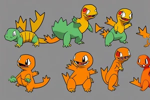 Charmander and totodile tattoo idea