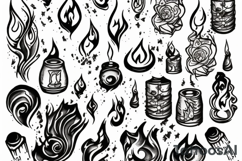Candle fire crackers tattoo idea