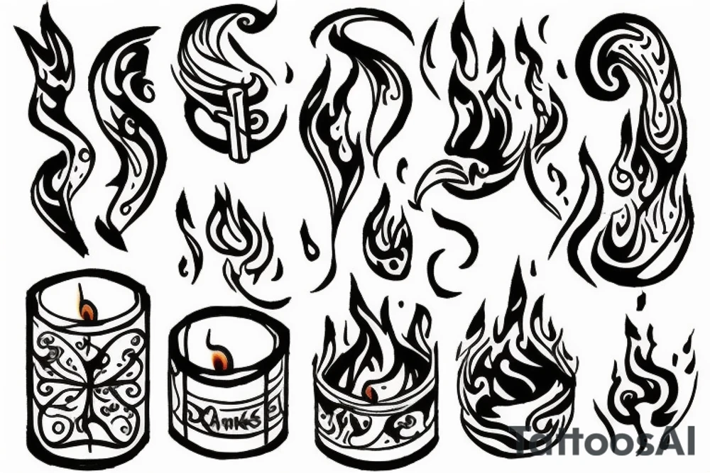 Candle fire crackers tattoo idea