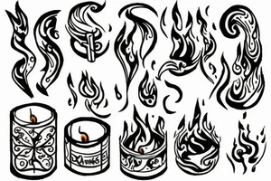 Candle fire crackers tattoo idea