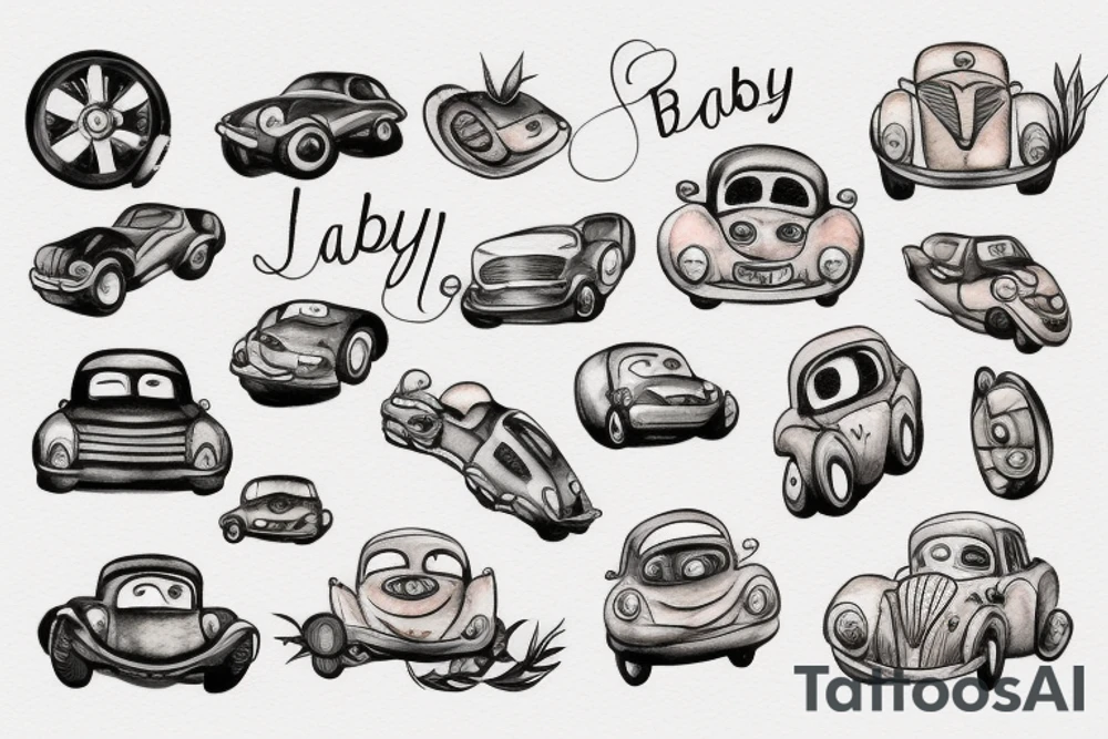 baby car tattoo idea