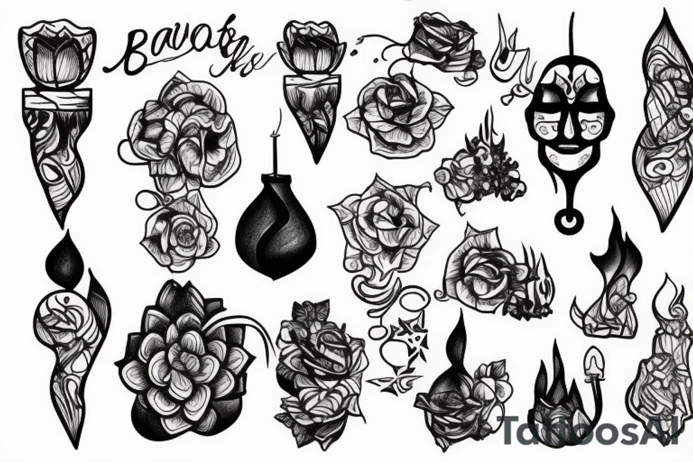 Thin candle tattoo idea