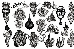 Thin candle tattoo idea