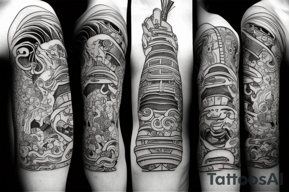 samurai drink tea tattoo idea