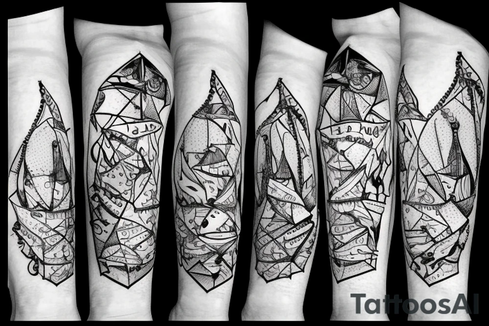 Paper boat on waves with anchor and says you can't set sail with your anchor down you can't steer no boat by looking back at the wake tattoo idea