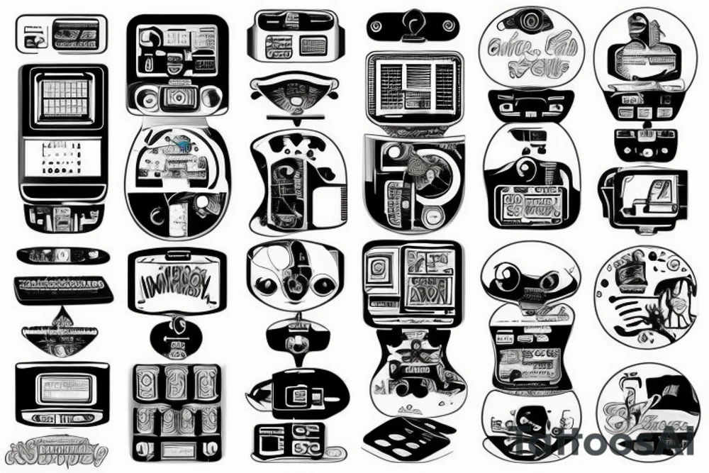 microchip with computer plate tattoo idea
