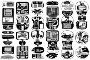 microchip with computer plate tattoo idea