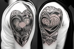 libra with a heart and a brain inside tattoo idea