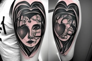 libra with a heart and a brain inside tattoo idea