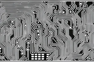 electrical printed circuit board with wiring tracks and microchips tattoo idea