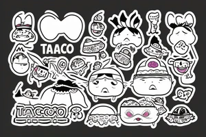 Taco with kawaii face tattoo idea