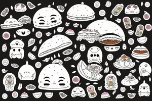 Taco with kawaii face tattoo idea