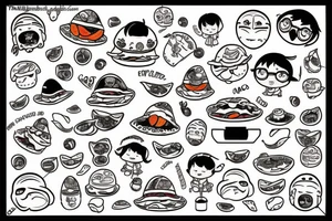 Taco with kawaii face tattoo idea