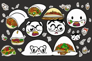 Taco with kawaii face tattoo idea