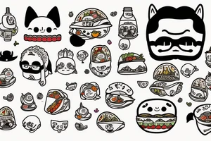 Taco with kawaii face tattoo idea