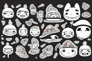 Taco with kawaii face tattoo idea
