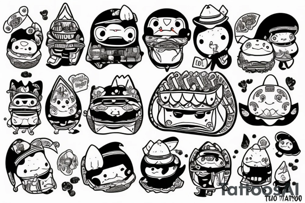 Kawaii taco tattoo idea