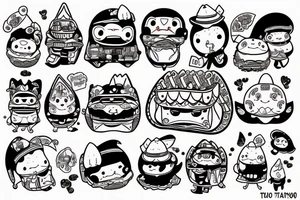 Kawaii taco tattoo idea