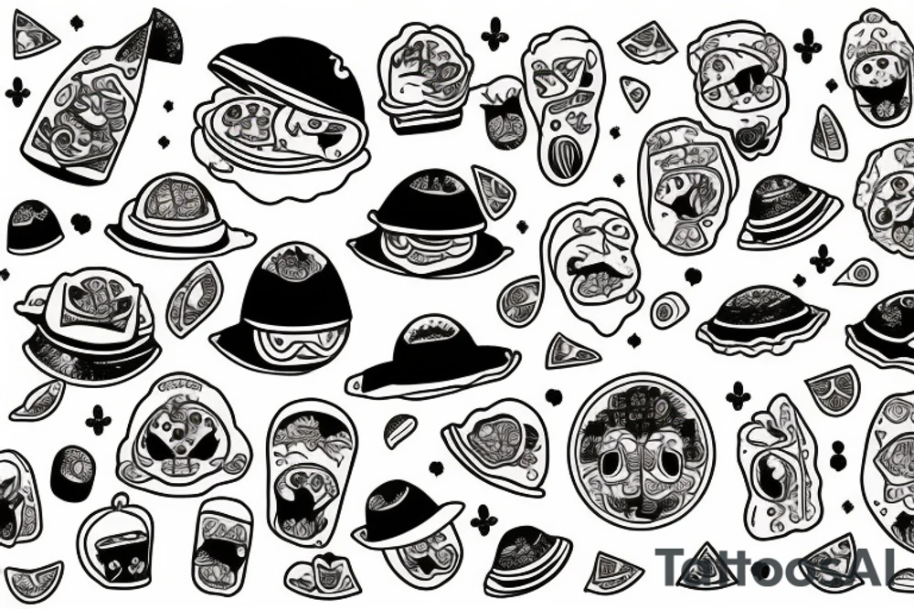 Kawaii tacos tattoo idea