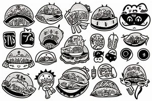 Kawaii tacos tattoo idea