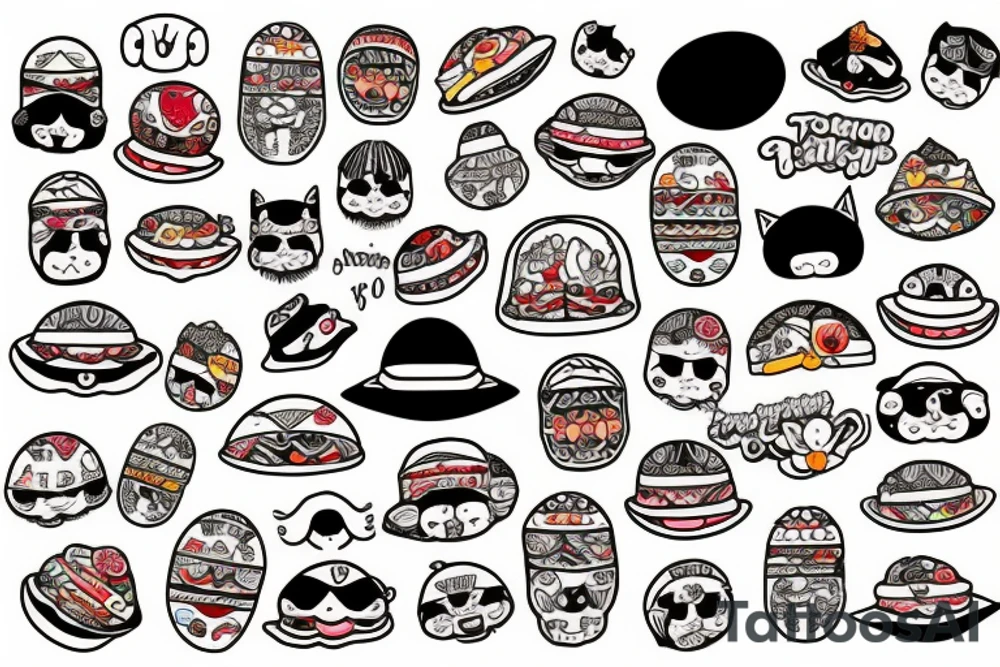 Kawaii tacos tattoo idea