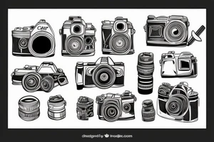 Camera, sneaker, car tattoo idea