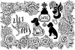 2103 Laxmi name And With Dog tattoo idea