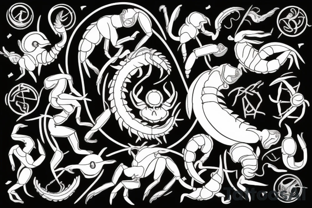 combine gemini zodiac sign with scorpions tattoo idea
