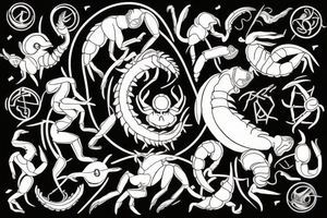 combine gemini zodiac sign with scorpions tattoo idea